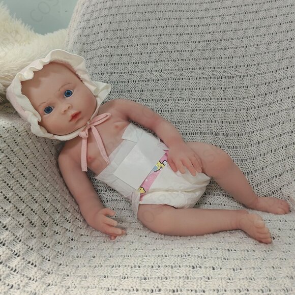 45cm Full Body Platinum Silicone Open Eyes Newborn Lifelike Reborn Baby GirlDoll - Picture 10 of 15